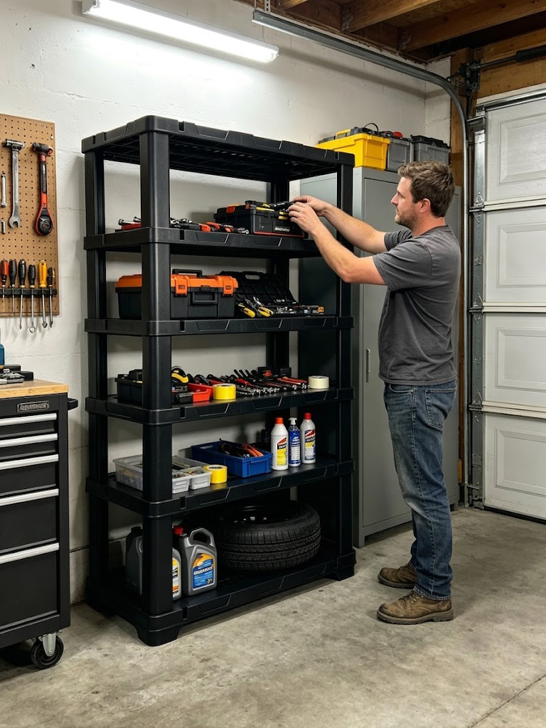 Home Gym Organization - وحدة تخزين بلاستيكية بـ 4 و