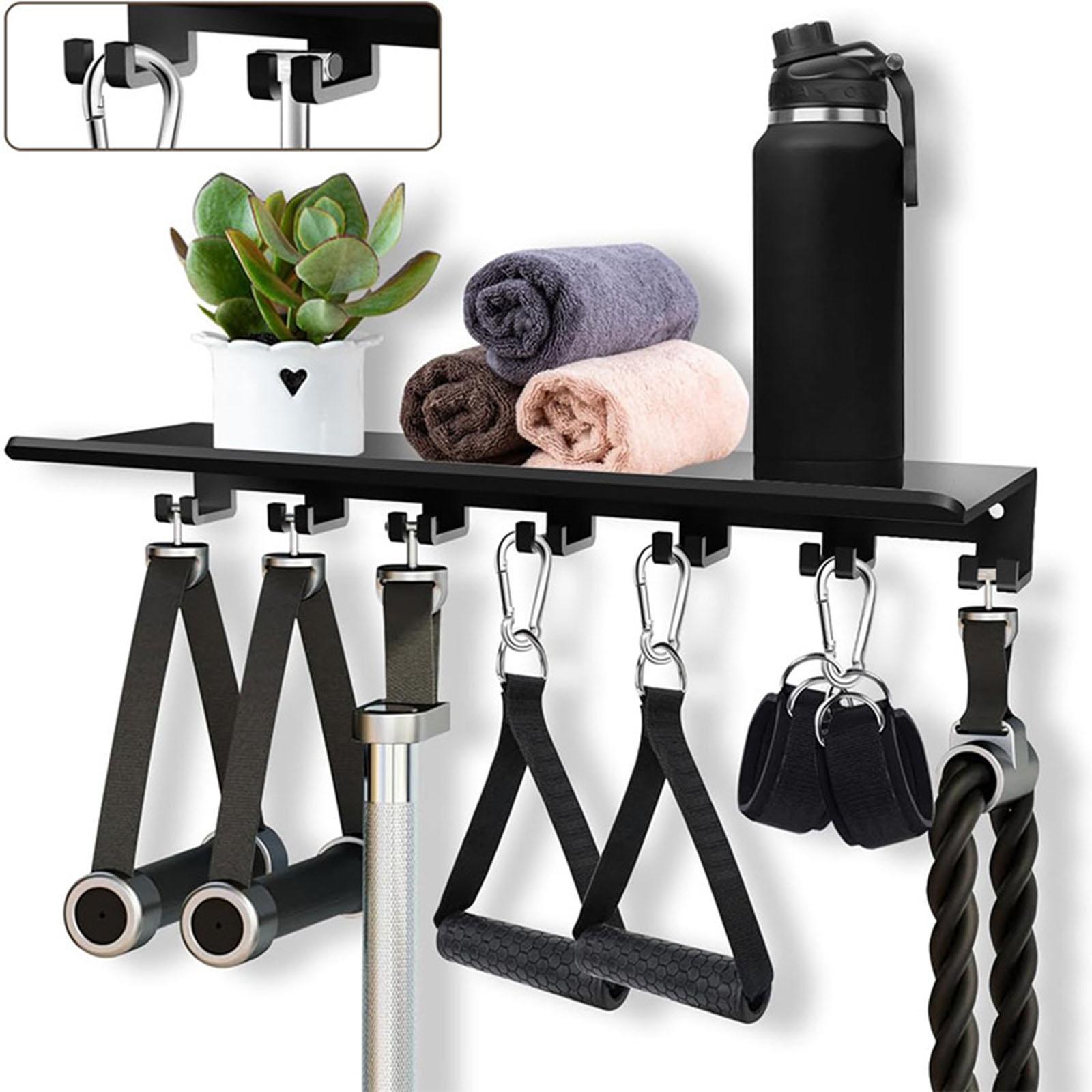 رف عائم مع خطافات، رف معدني لل - مراجعة Home Gym Organization وسعره