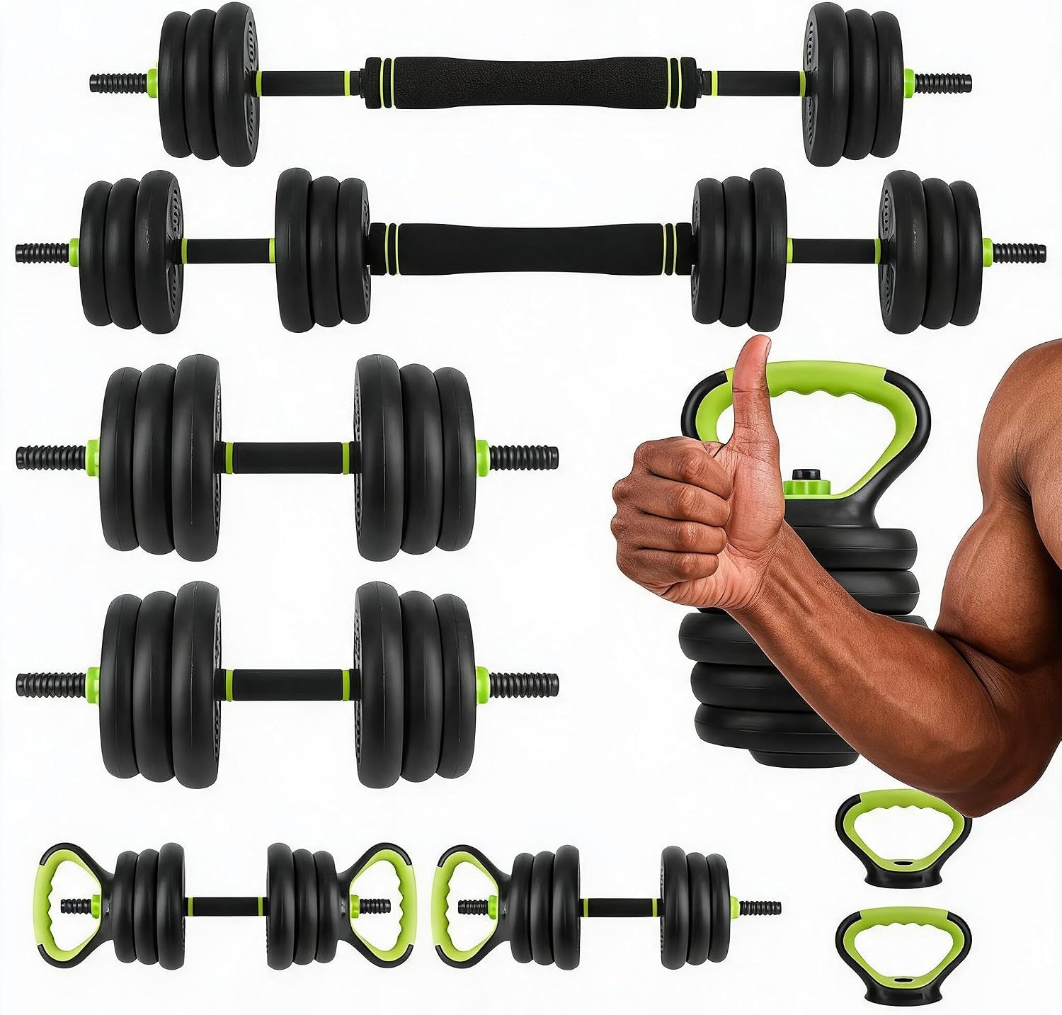 مجموعة دمبل قابلة للتعديل 4 في - مراجعة Home Gym Kettlebells وسعره