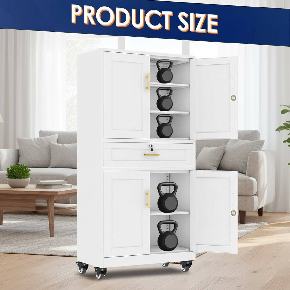 خزانة تخزين معدنية متحركة للمر - مراجعة Home Gym Organization وسعره